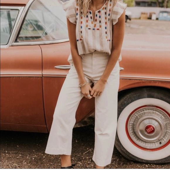 Free People cropped wide leg high waisted utility pants! - Picture 2 of 9